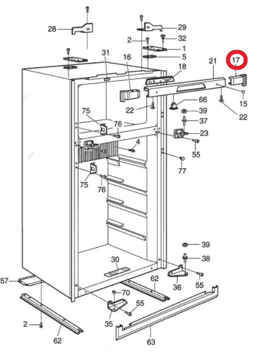 Dometic Refrigerator Door Hinge Cover 2931866012